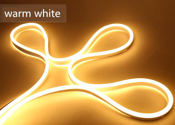 Warm White LED Neon Flex Strip 2.77cm Cuttable Length Anti Aging Jacket